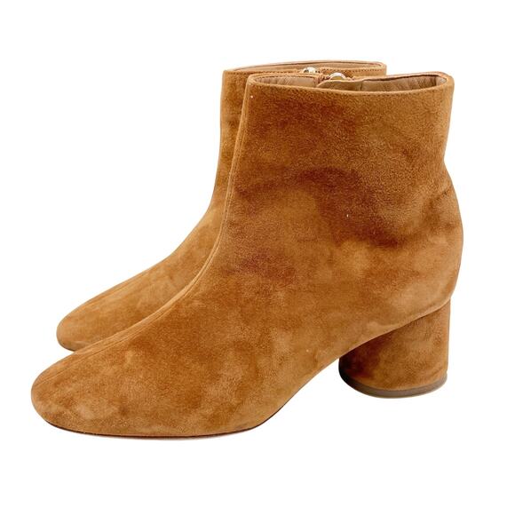 Mansur Gavriel Daydream Stretch Block Heel Chelsea Booties Brown Suede Size 35 - Picture 1 of 7